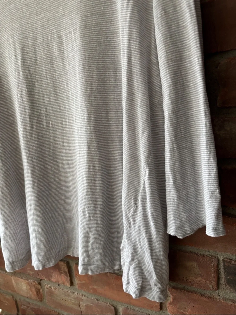 Eileen Fisher L 100% Organic Linen Striped Boat Neck Tunic